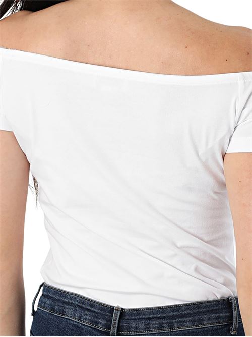 T-shirt in cotone off-shoulder Calvin Klein Jeans | LV047C203GYAA
